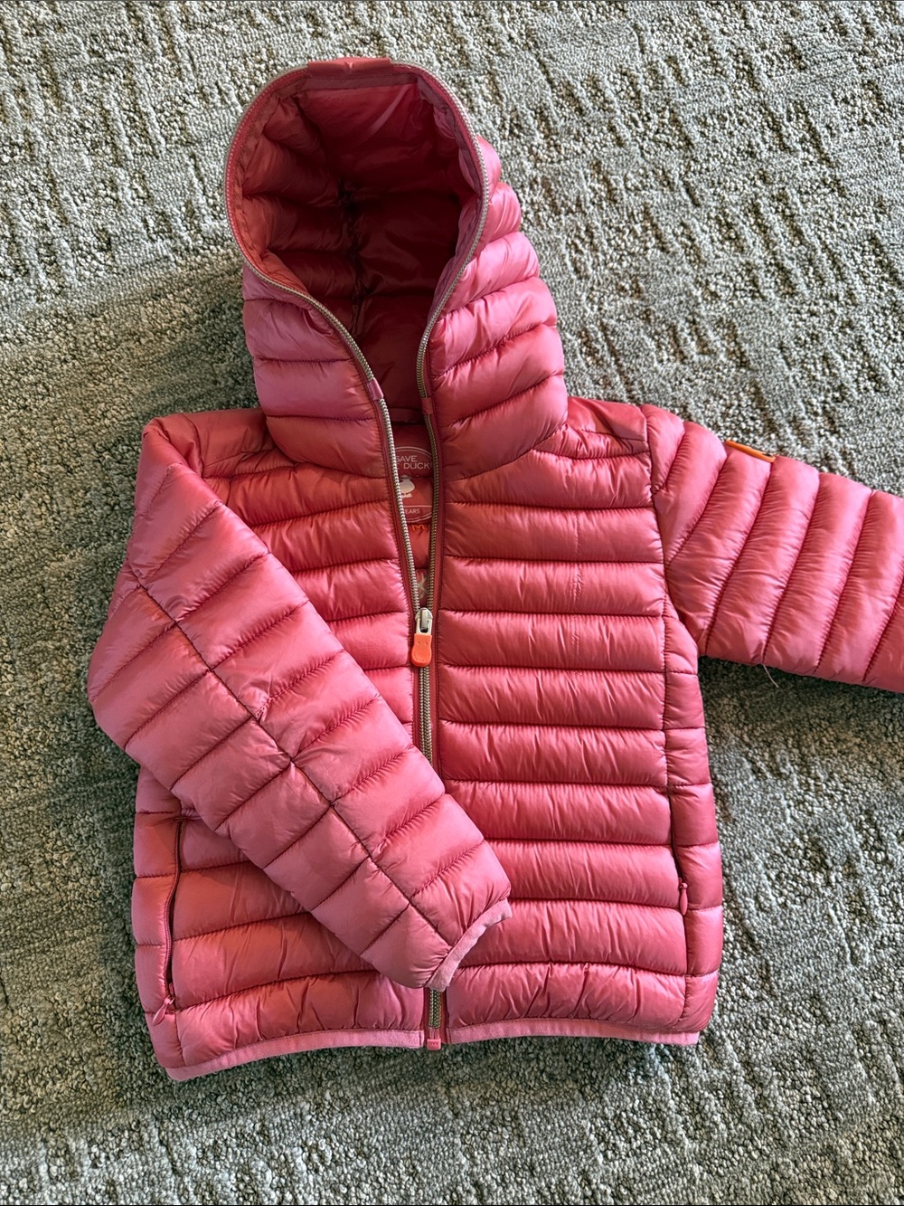 SAVE THE DUCK Kids Hooded Quilted Puffer Jacket in Pink